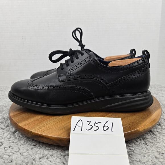 Cole Haan Mens 10M Grand Evolution Black Leather Wingtip Brogue Casual Oxford - Picture 1 of 12